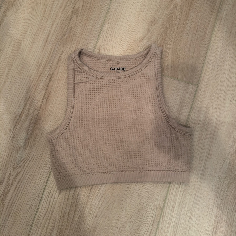Garage Women's Tan Cropped Tank Top